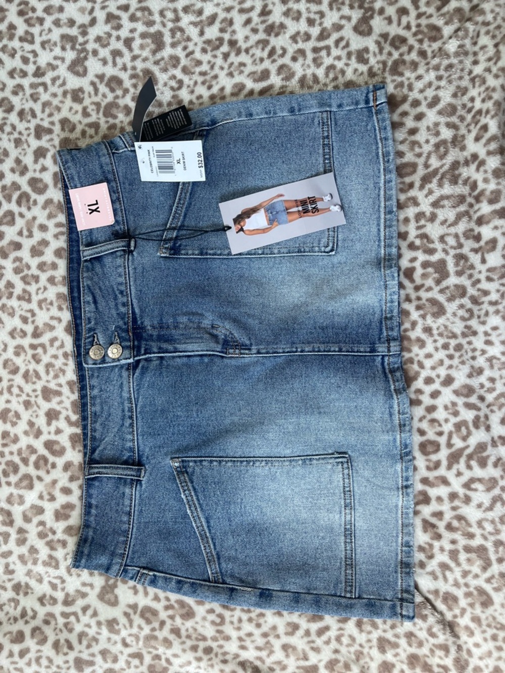 Denim Mini Skirt - Blue - Unknown Brand